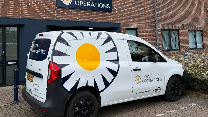 Joint Operations office in Royal Wootton Bassett with a company van outside